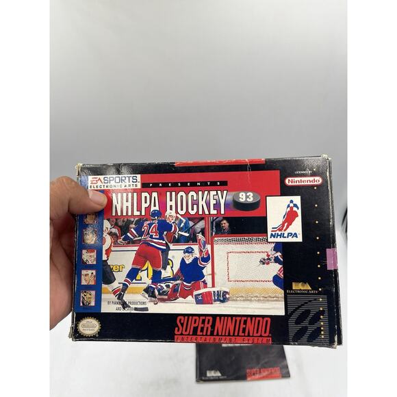 Super Nintendo SNES Game NHLPA Hockey 93 CIB Complete In Box - Picture 13 of 16